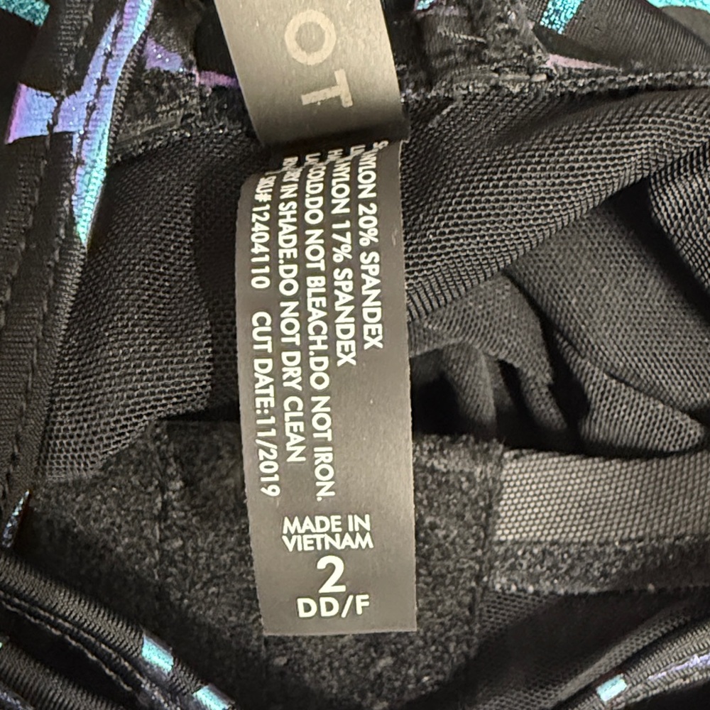 Torrid Black w/ Mermaid Scale Swimsuit Sz 2X NWT - Picture 8 of 8